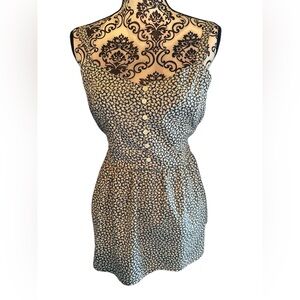 Forever 21 Floral Daisy Tank Top Tie Back Faux Button Front Size L